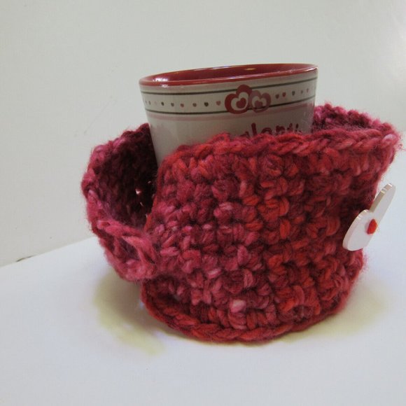 Pink Coffee Mug Cozy Keep It Hot Cover Cup Sleeve Crochet Cozi Tea Drink NWT - Picture 8 of 10